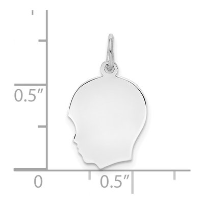 Sterling Silver Boy Disc Pendant – view 3