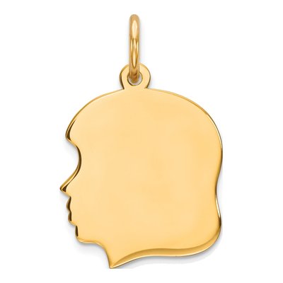 Gold-Plated Sterling Silver Girl Disc Charm