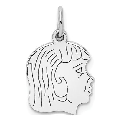 Sterling Silver Girl Disc Charm
