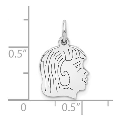 Sterling Silver Girl Disc Charm – view 3