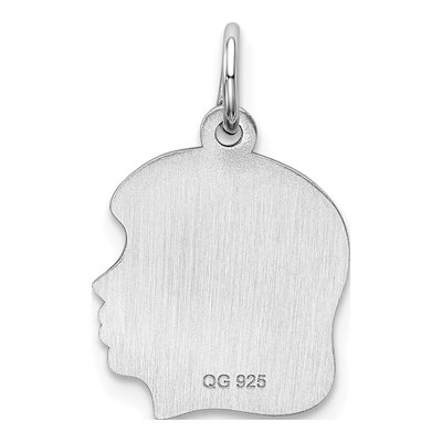 Sterling Silver Girl Disc Charm – view 4