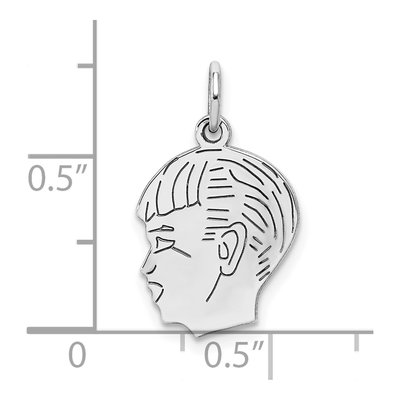 Sterling Silver Boy Disc Charm – view 3