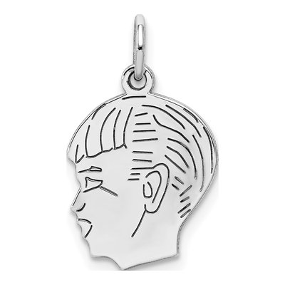 Sterling Silver Boy Disc Charm