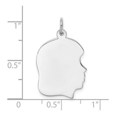 Sterling Silver Girl Disc Charm – view 4