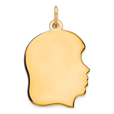 Gold-Plated Sterling Silver Girl Disc Charm