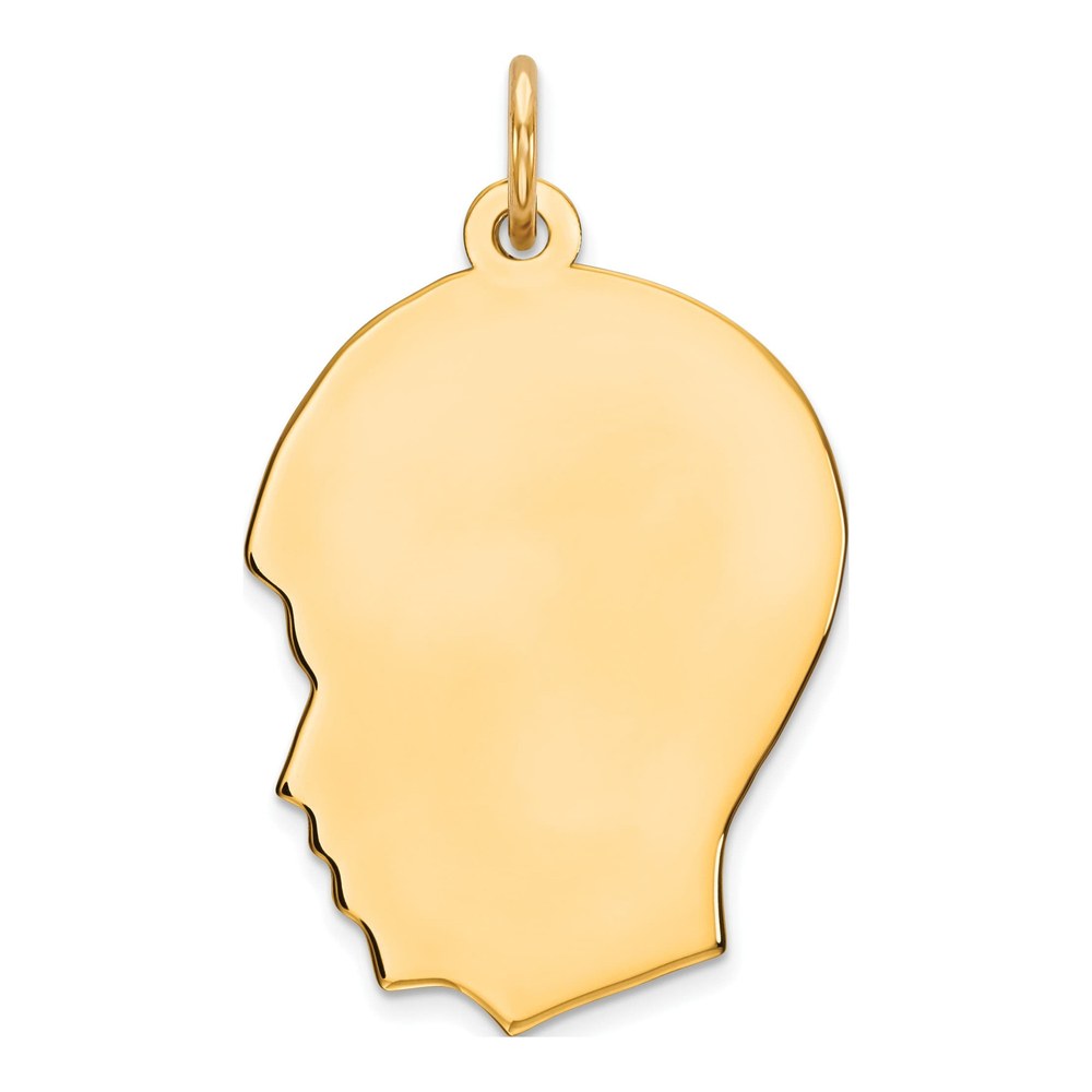 Sterling Silver Gold-Plated Gp Engravable Boy Polished Disc Charm Pendant