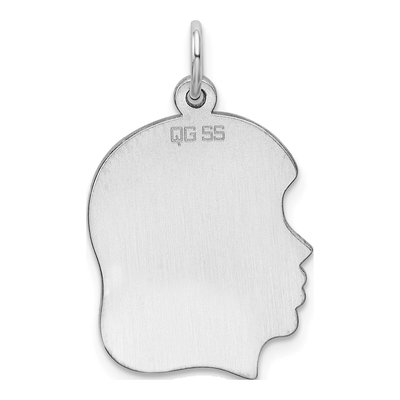 Sterling Silver Girl Disc Charm – view 5