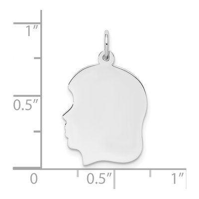 Sterling Silver Girl Disc Charm – view 3