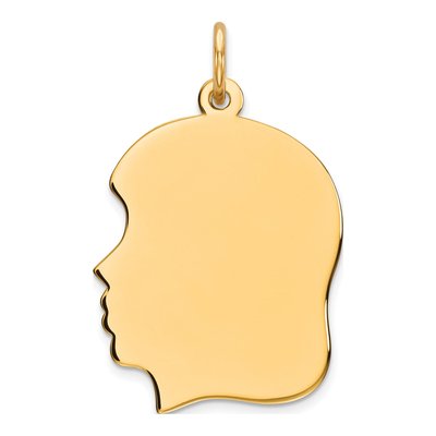 Gold-Plated Sterling Silver Girl Disc Charm