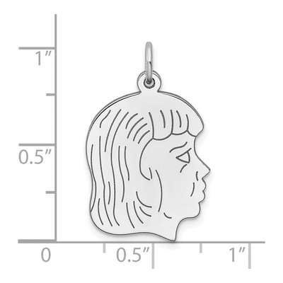 Sterling Silver Girl Disc Charm – view 3