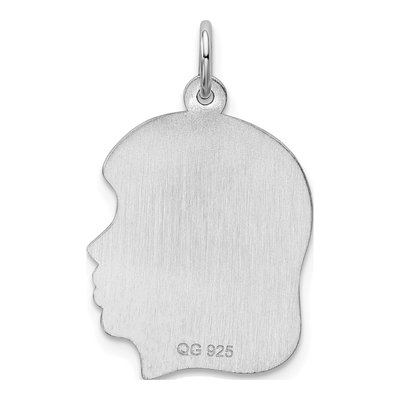 Sterling Silver Girl Disc Charm – view 4