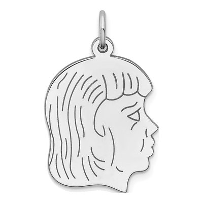 Sterling Silver Girl Disc Charm