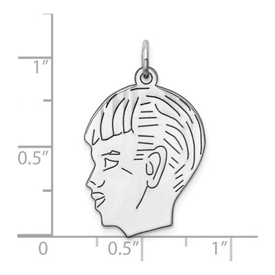 Sterling Silver Boy Disc Charm – view 3