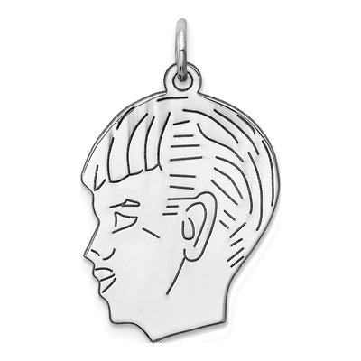 Sterling Silver Boy Disc Charm