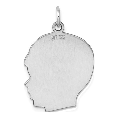 Sterling Silver Boy Disc Pendant – view 4