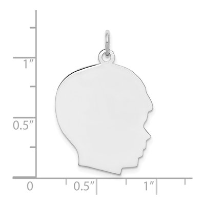 Sterling Silver Boy Disc Charm – view 4