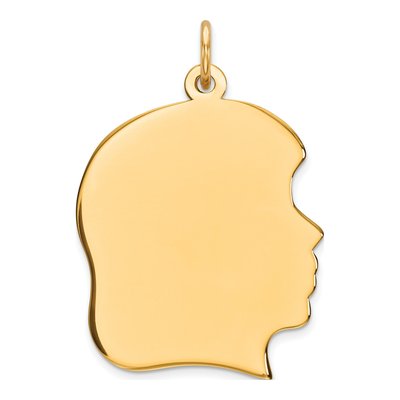 Gold-Plated Sterling Silver Girl Disc Charm