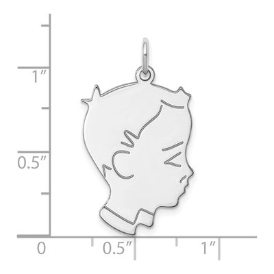 Sterling Silver Boy Disc Pendant – view 3