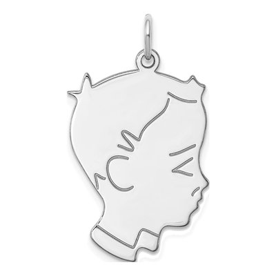 Sterling Silver Boy Disc Pendant
