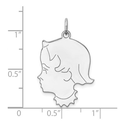 Sterling Silver Girl Disc Charm – view 4