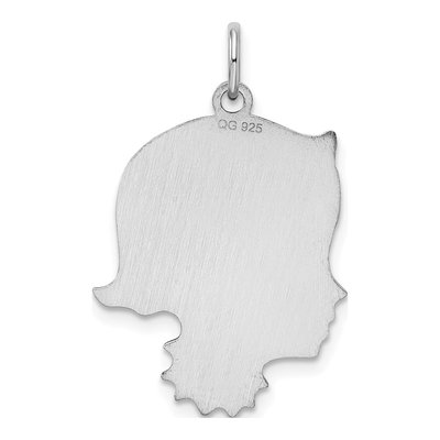 Sterling Silver Girl Disc Charm – view 5