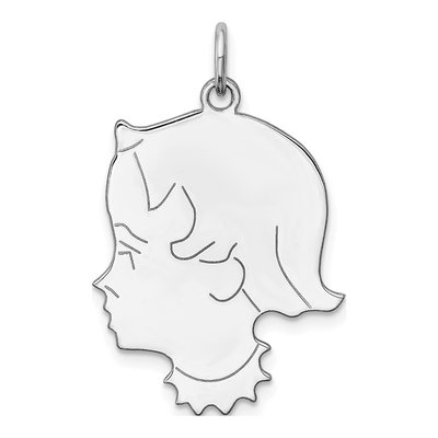 Sterling Silver Girl Disc Charm