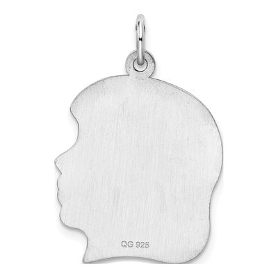 Sterling Silver Girl Disc Charm – view 4