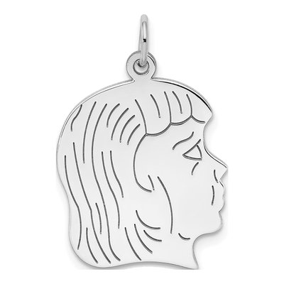Sterling Silver Girl Disc Charm