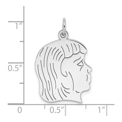 Sterling Silver Girl Disc Pendant – view 3