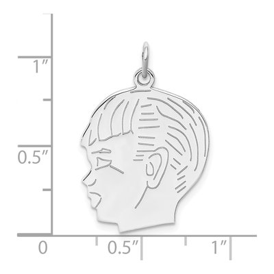 Sterling Silver Boy Disc Charm – view 4