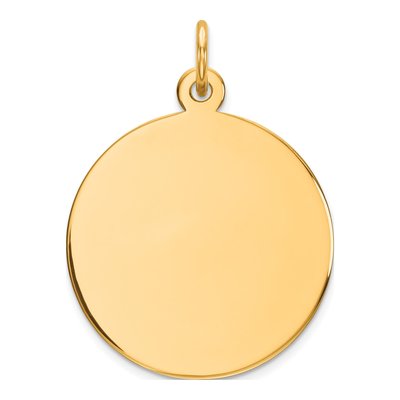 Gold-Plated Sterling Silver Round Disc Charm