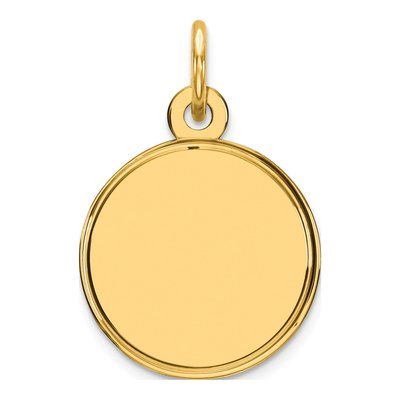 Gold-Plated Sterling Silver Round Disc Charm