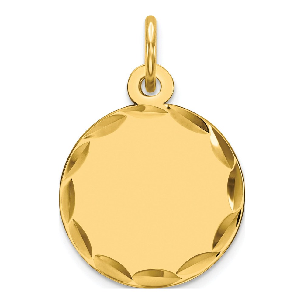 Gold-Plated Sterling Silver Round Disc Charm