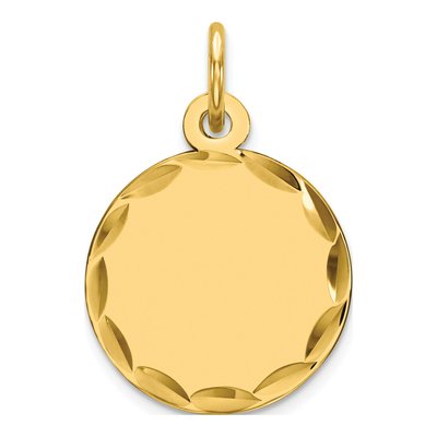 Gold-Plated Sterling Silver Round Disc Charm