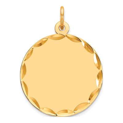 Gold-Plated Sterling Silver Round Disc Charm
