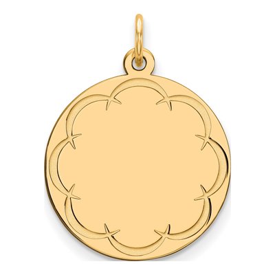 Gold-Plated Sterling Silver Round Disc Charm