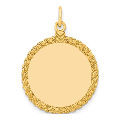 Gold-Plated Sterling Silver Round Disc Pendant