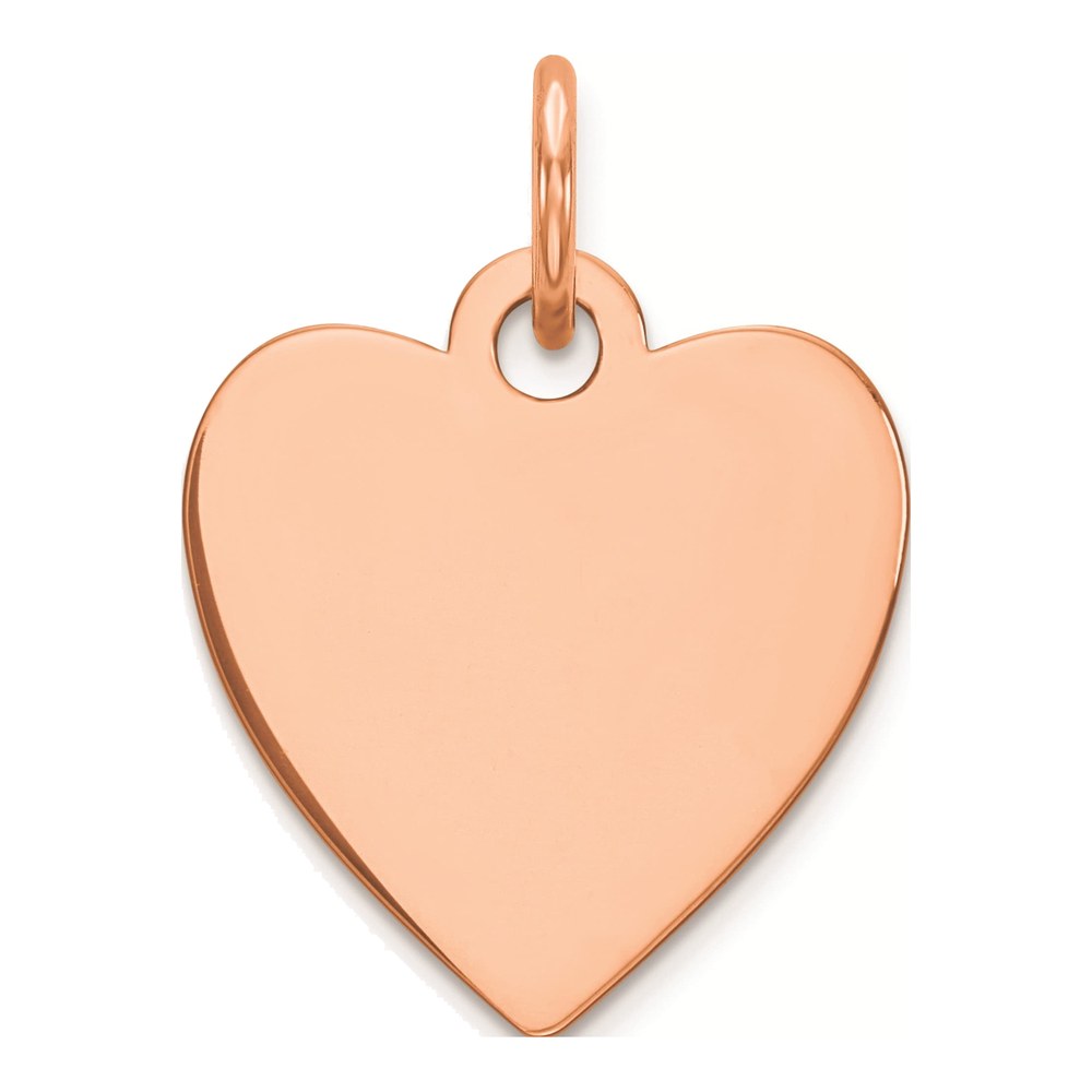 Sterling Silver Rg Plated Engraveable Heart Polished Front/satin Back Disc