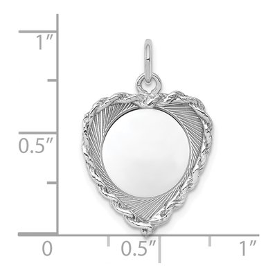 Sterling Silver Heart Disc Charm – view 4
