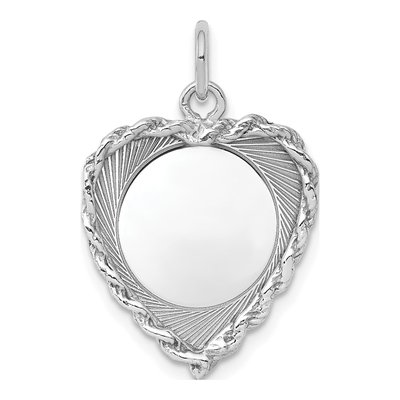 Sterling Silver Heart Disc Charm