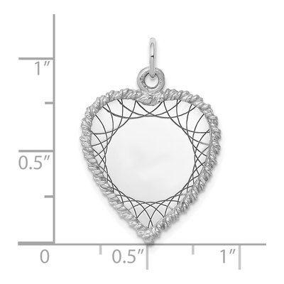 Sterling Silver Heart Disc Charm – view 4