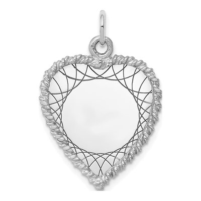 Sterling Silver Heart Disc Charm