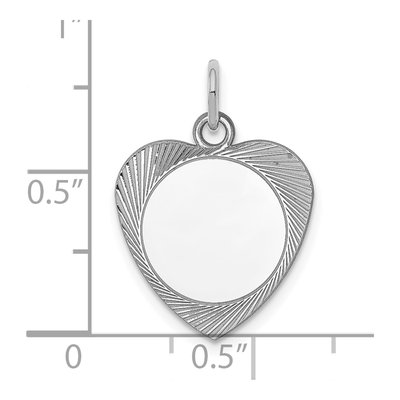 Sterling Silver Heart Disc Charm – view 4