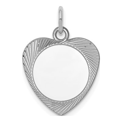 Sterling Silver Heart Disc Charm
