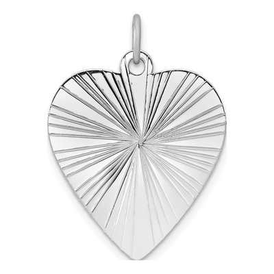 Sterling Silver Heart Disc Charm