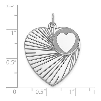 Sterling Silver Heart Disc Charm – view 4