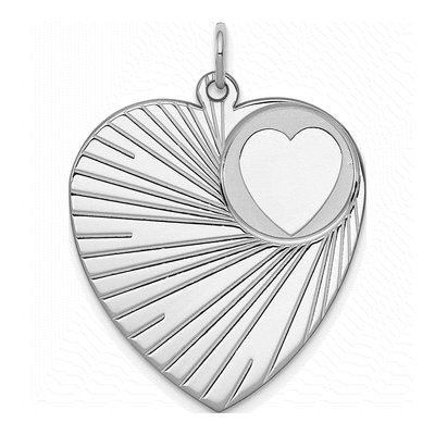 Sterling Silver Heart Disc Charm
