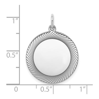 Sterling Silver Round Disc Charm – view 4