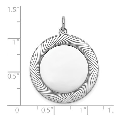 Sterling Silver Round Disc Charm – view 4