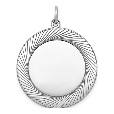 Sterling Silver Round Disc Charm